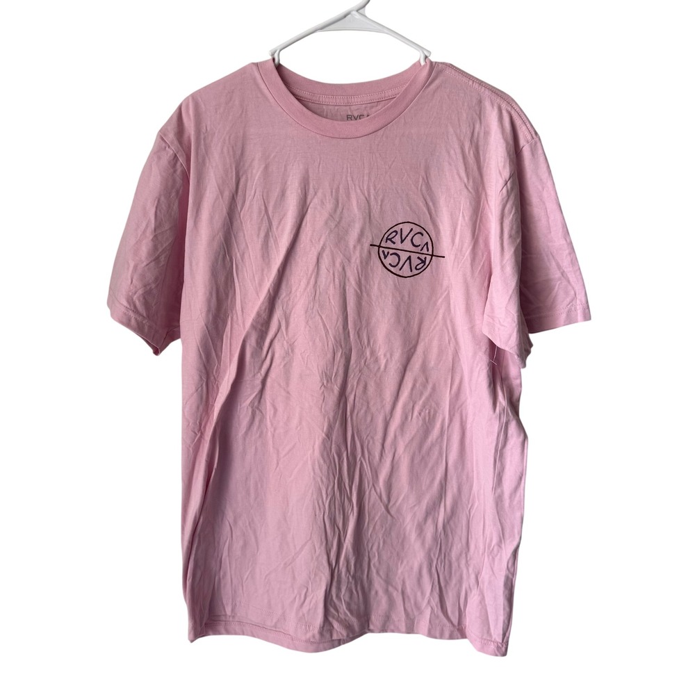 RVCA Pink Graphic T-Shirt Regular Fit Short Sleeve Crew Neck Logo Tee Large